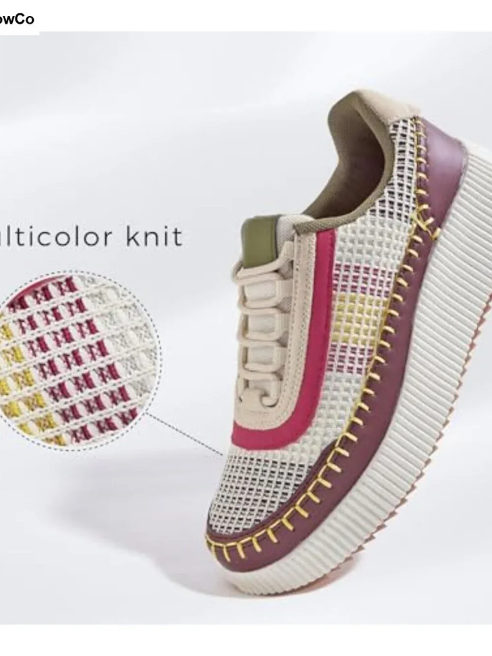 Woven Platform Sneakers Chunky Tennis Shoes Anti-Slip